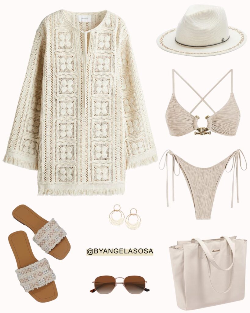 Beige beach outfit