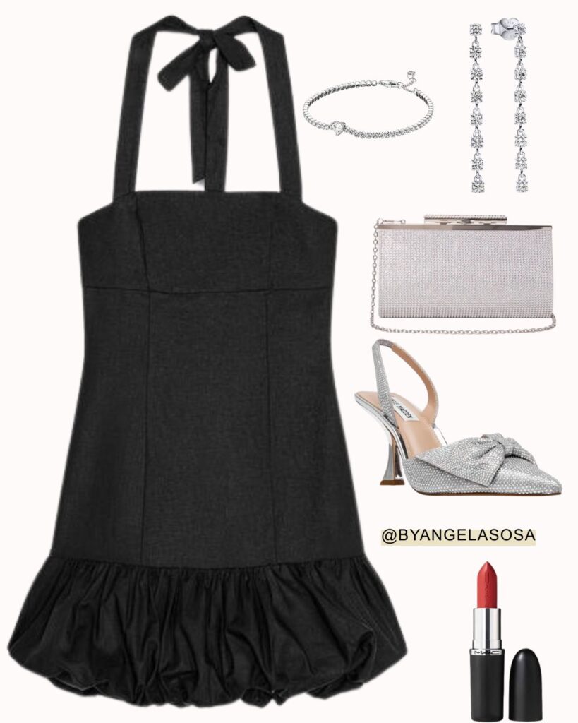 Birthday outfit idea with a black dress