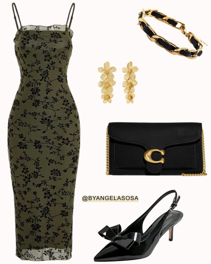 What to wear to a wedding Green floral edition