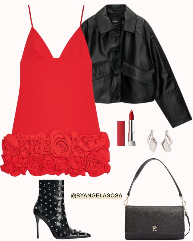 Birthday outfit idea with a red dress