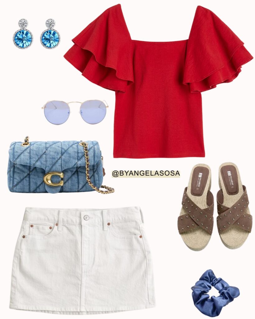 White-skirt-red-ruffled-top