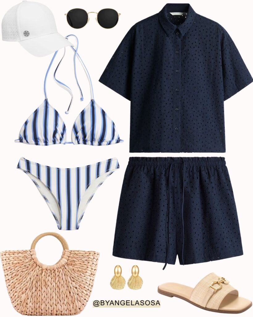 Navy blue beach set