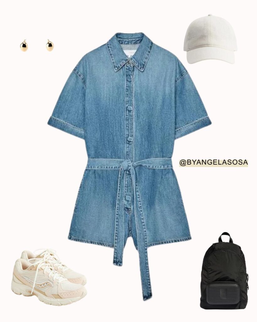 Outfit minimalista con mono en jean