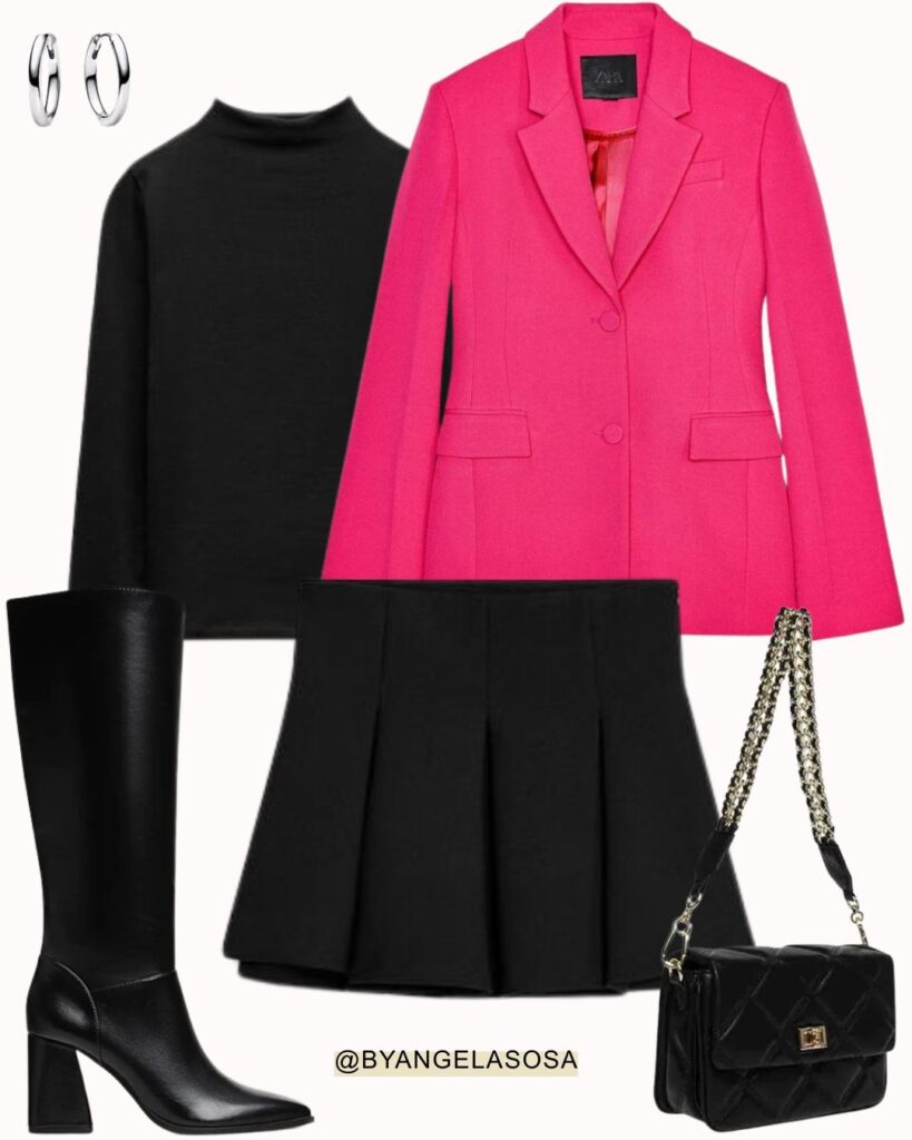 Pink and black birthday outfit idea