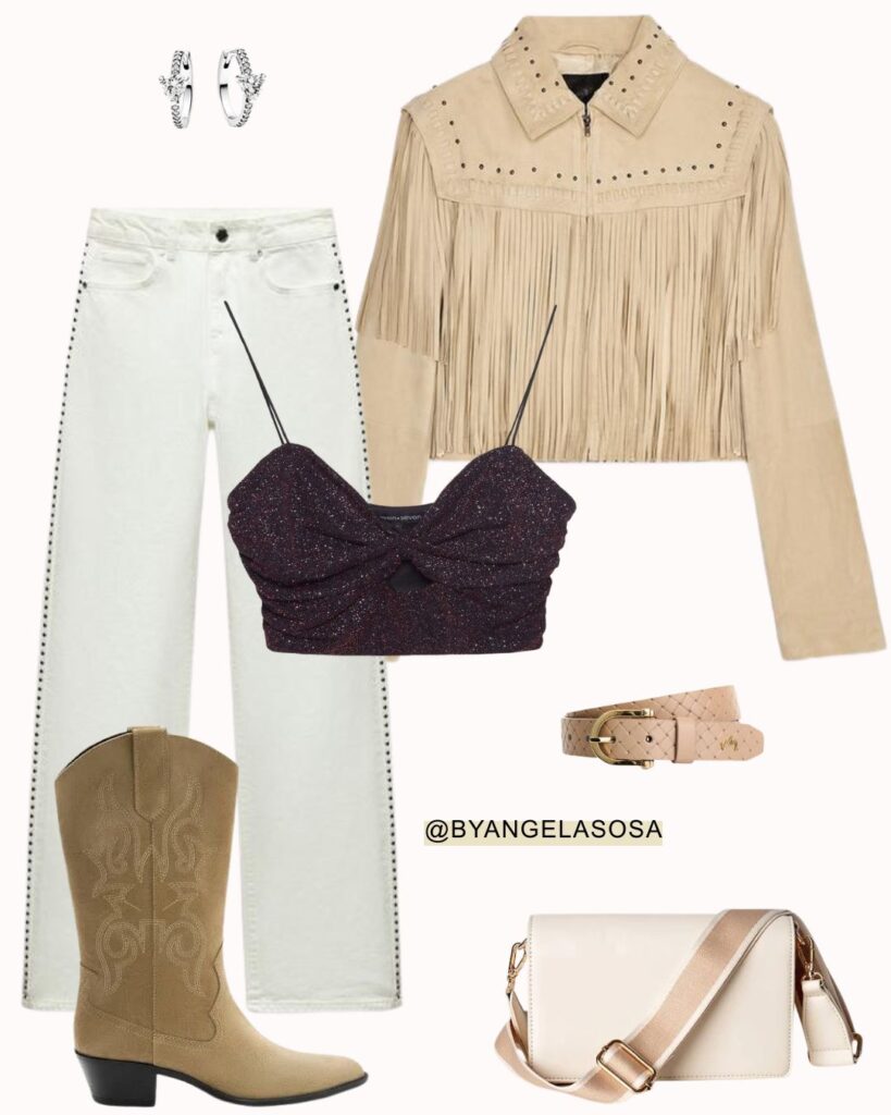 Birthday outfit idea with jeans and cowboy boots