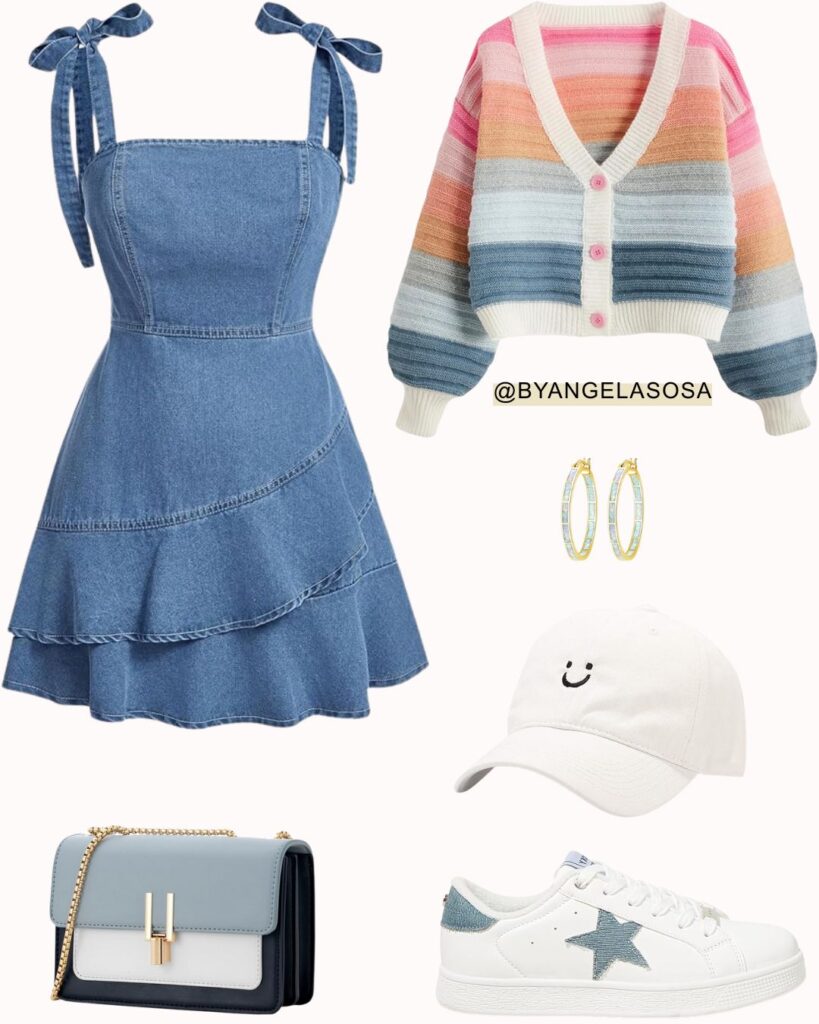 Summer look idea with a denim dress