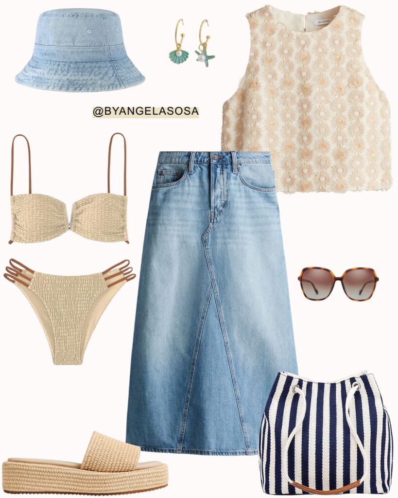 Casual outfit with long skirt