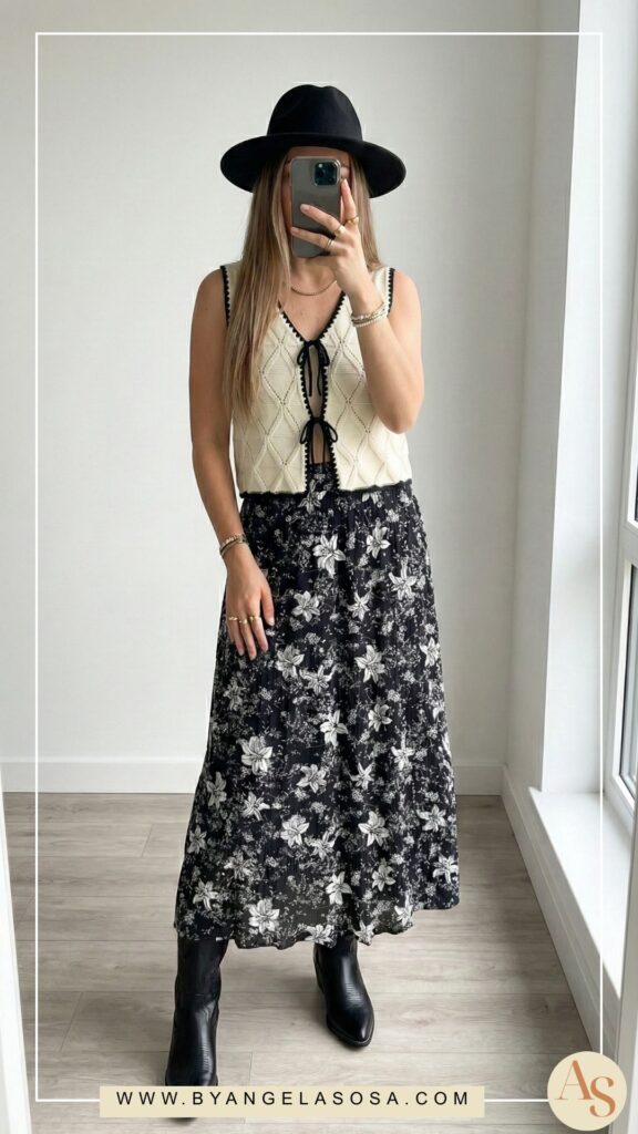 15 Floral Skirt Outfits for Brunch, Dates & Everyday Wear