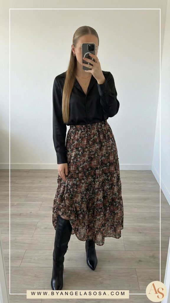 Floral Midi Skirt Outfit Inspiration: 15 Must-Try Looks