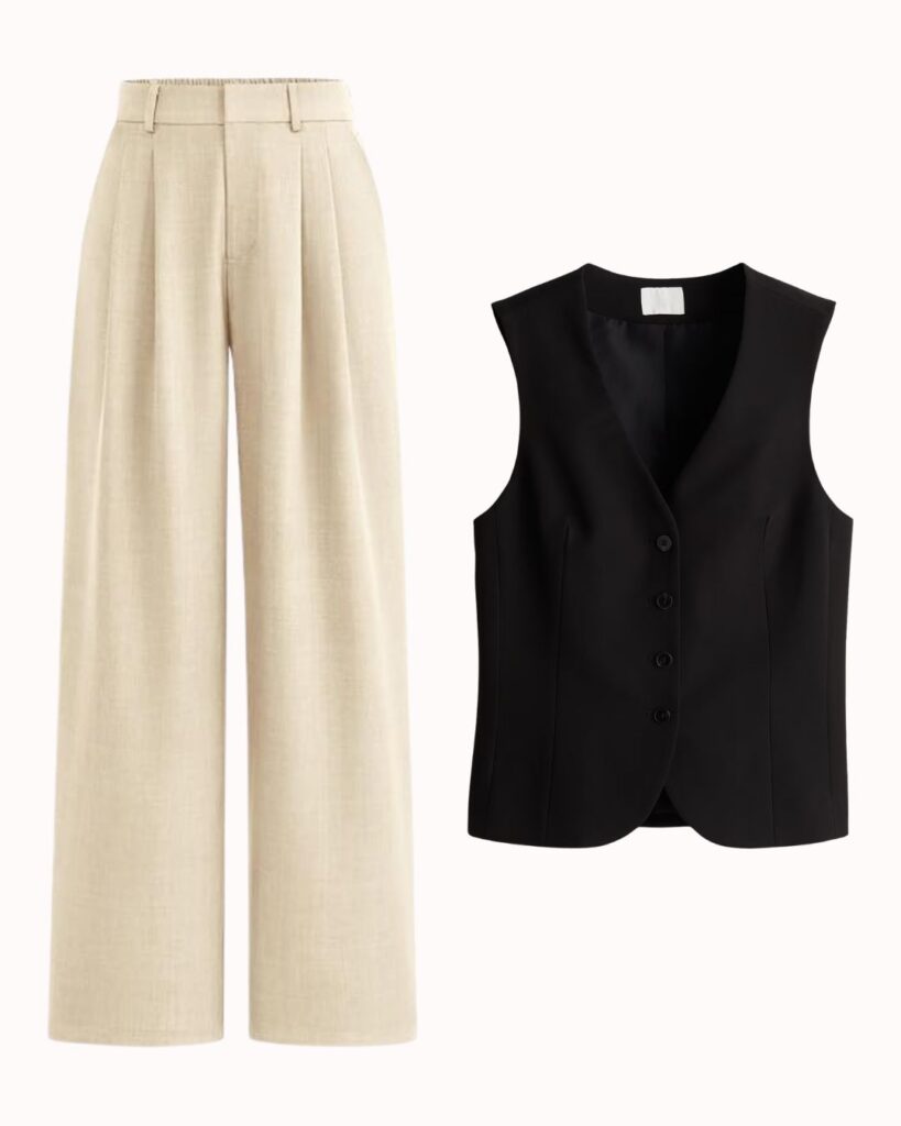 Beige Pants + Black Vest