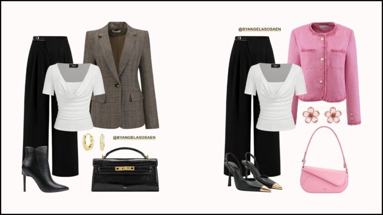 1 Base, 6 Ways How to Style Black Pants & a White Top