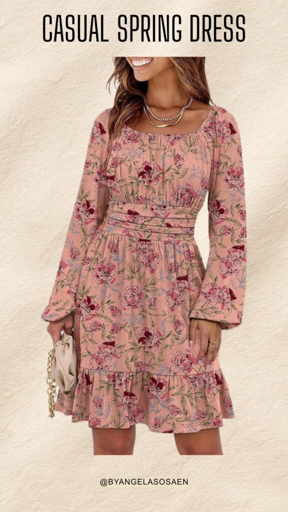 Floral Pink Mini Dress