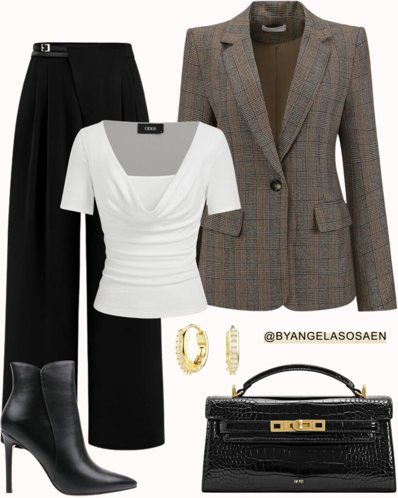 Black Pants + White Top 6