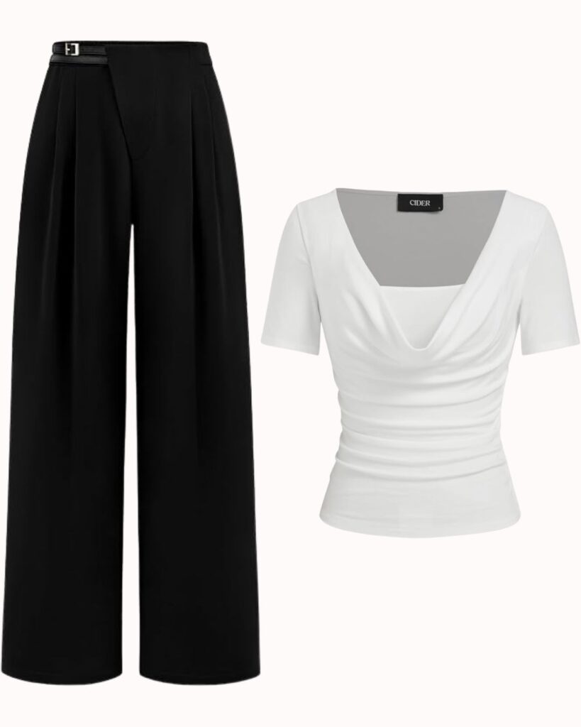 Black Pants + White Top