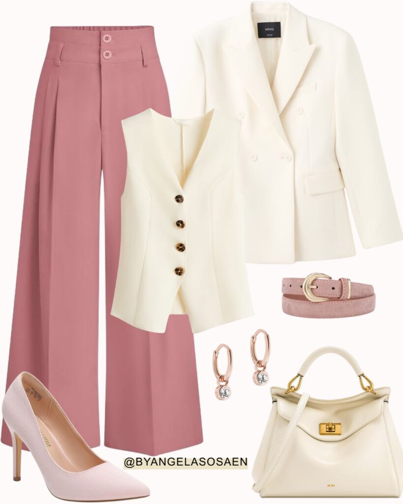 Pink Dress Pants Outfit Idea