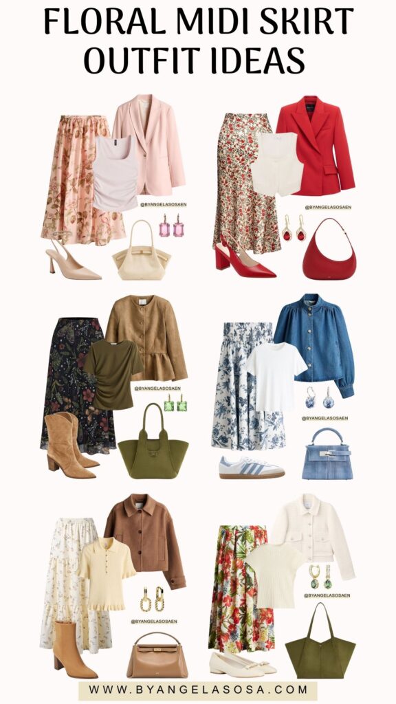 6 Floral Midi Skirt Outfit Ideas for Every Occasion