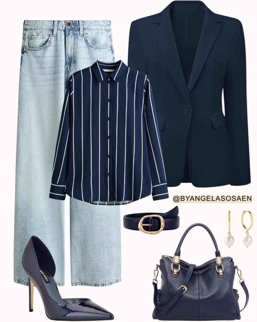 Jeans + Blue Shirt Look