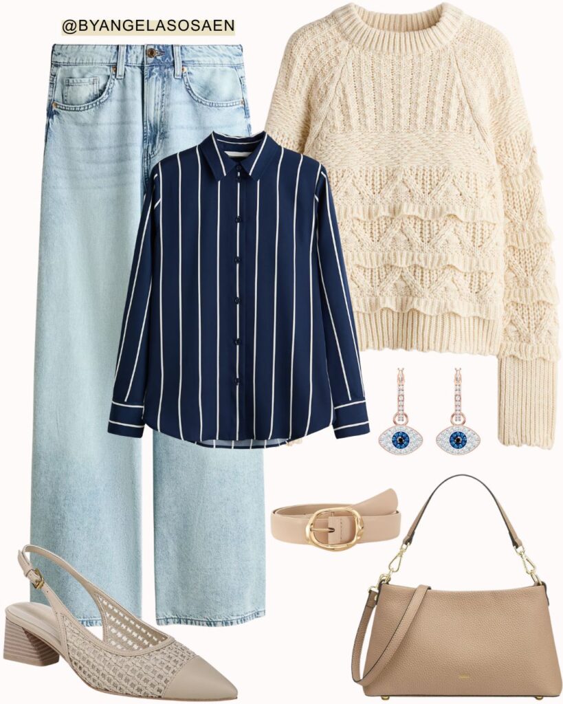 Jeans + Blue Shirt Look