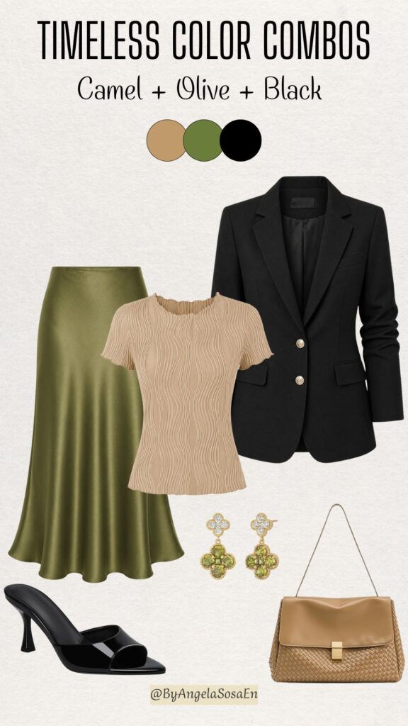 Camel, Olive & Black