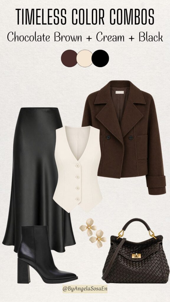 Chocolate Brown, Cream & Black