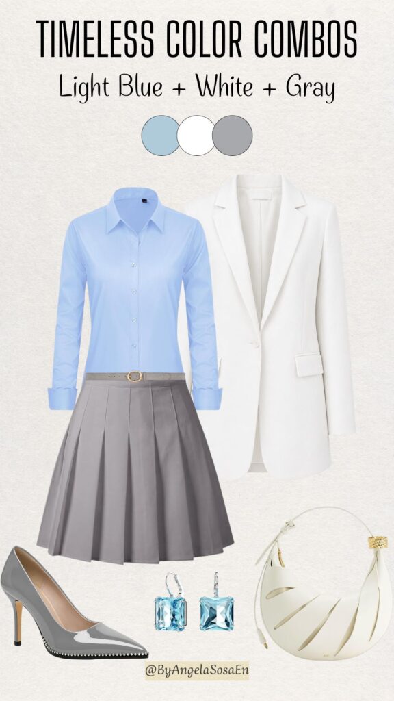 Light Blue, White & Gray