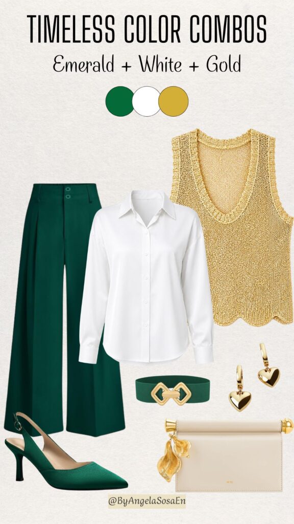 Emerald, White & Gold