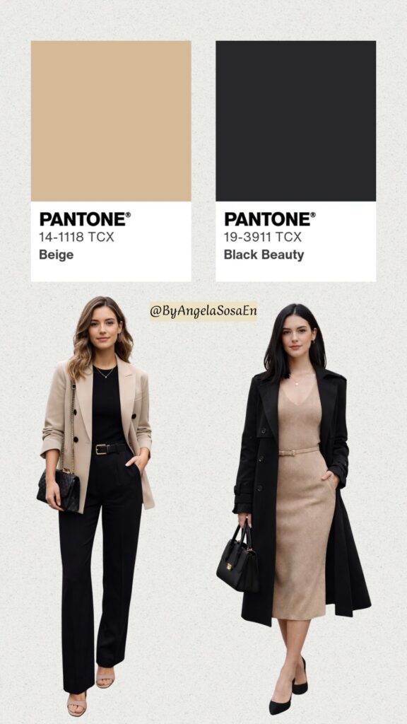 Beige + Black