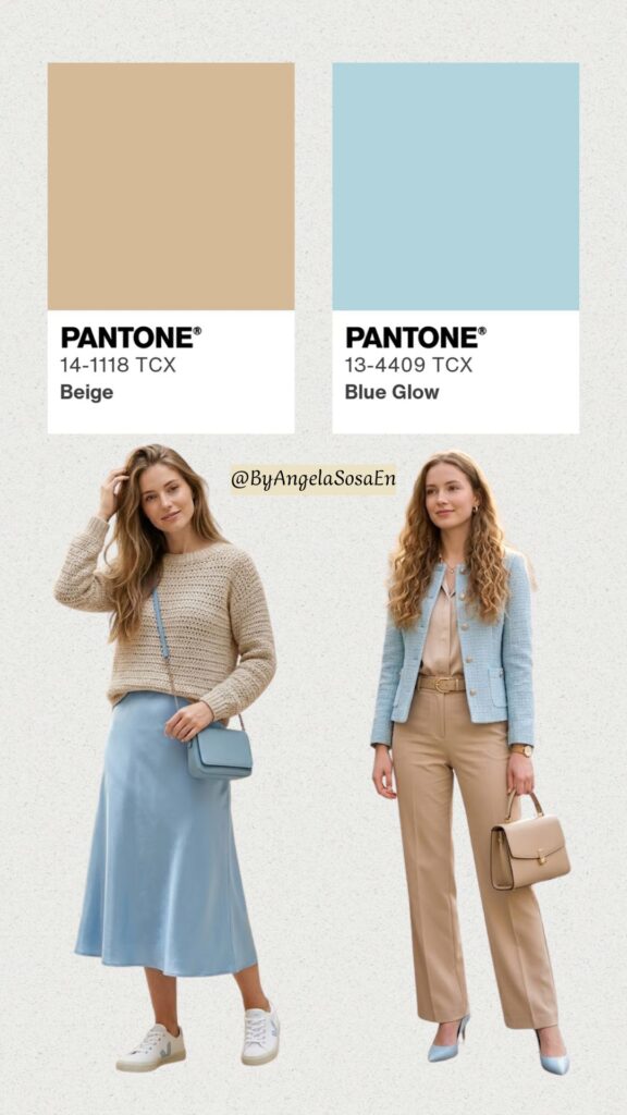 Beige + Light Blue