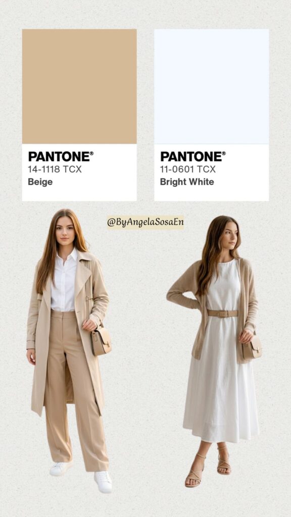 Beige + White