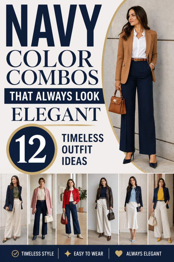 Navy Color Combos That Always Look Elegant12 Timeless Outfit Ideas