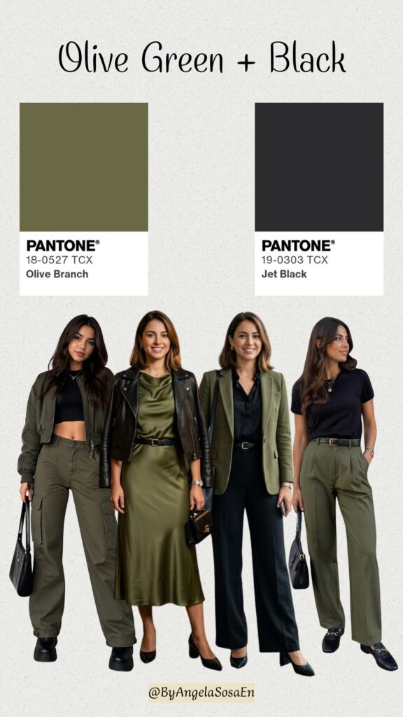 Olive Green + Black