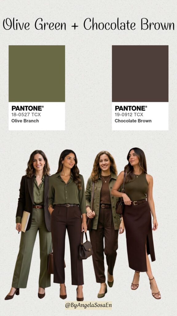 Olive Green + Chocolate Brown