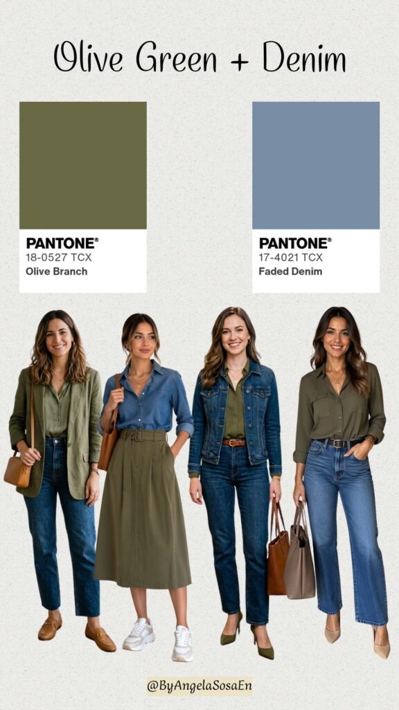 Olive Green + Denim