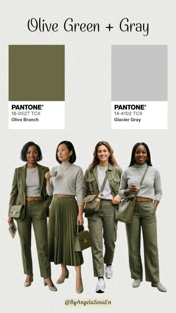 Olive Green + Gray