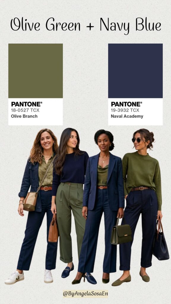 Olive Green + Navy Blue