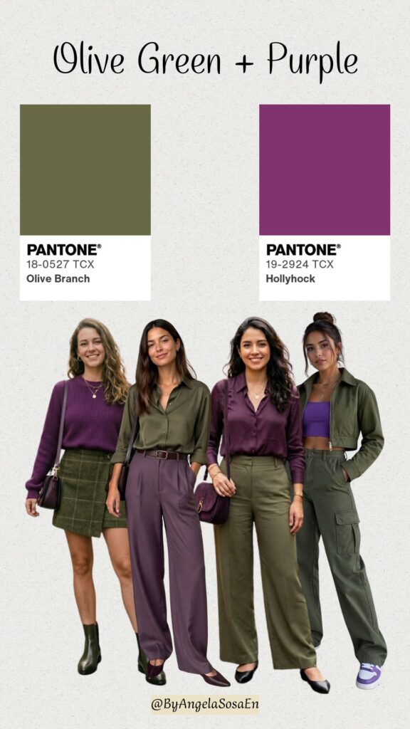 Olive Green + Purple