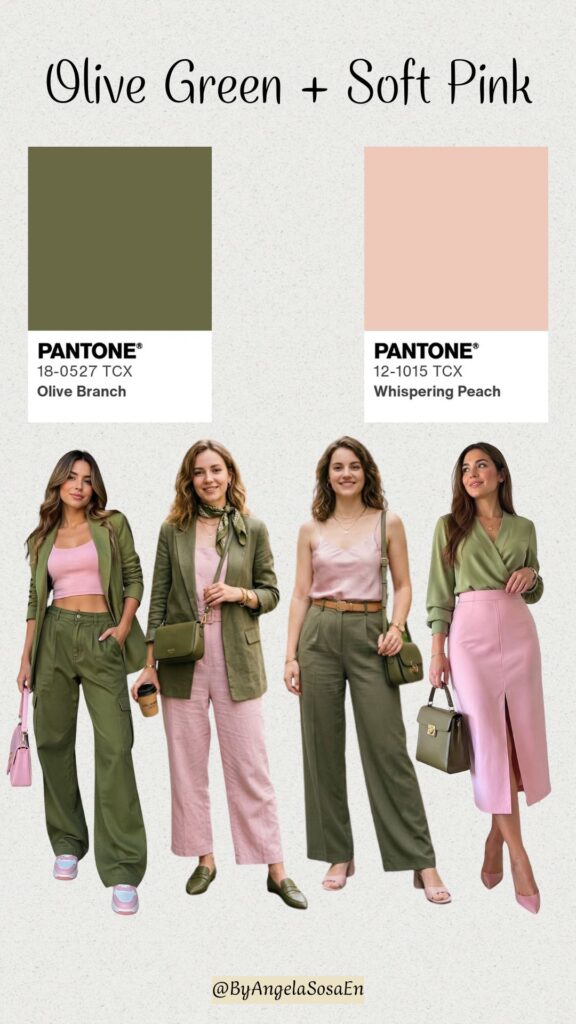 Olive Green + Soft Pink